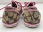 Womens Dawnell Brown Pink Monogram Low Top Lace Up Sneaker Shoes Size 8.5 M image number 3
