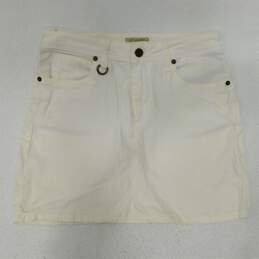 Five Pocket White Textured Lyocell Denim Mini Skirt Size 6 With COA alternative image