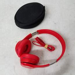 Beats By Dr Dre Solo Wired Headphones Red with Case and Cord - Untested alternative image
