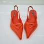 Prada Women's Orange Leather Slingback Pointed Toe Low Heels Size 7 w/COA image number 1