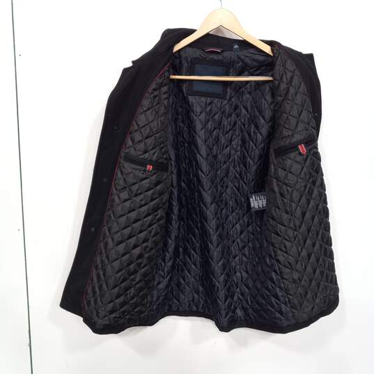 Tommy Hilfiger Black Quilted Lined Wool Coat Size L image number 1