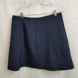 J. Crew navy blue A-line mini skirt size 12 nwt alternative image