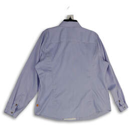 NWT Womens Blue Pinstripe Long Collar Long Sleeve Button-Up Shirt Size XL alternative image