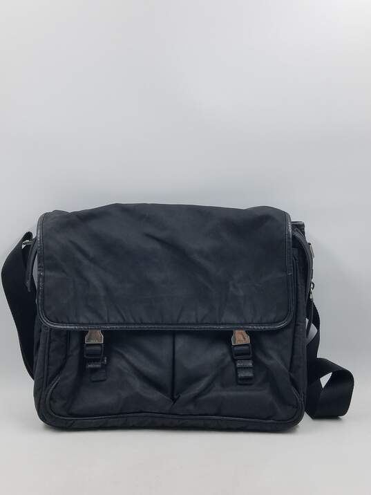 Authentic Prada Black Nylon Messenger Bag image number 1