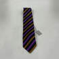 NWT Mens Multicolor Striped Adjustable Silk Classic Designer Neck Tie image number 1