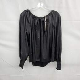 Ramy Brook New York Black Astrid Faux Leather Top NWT Size XS