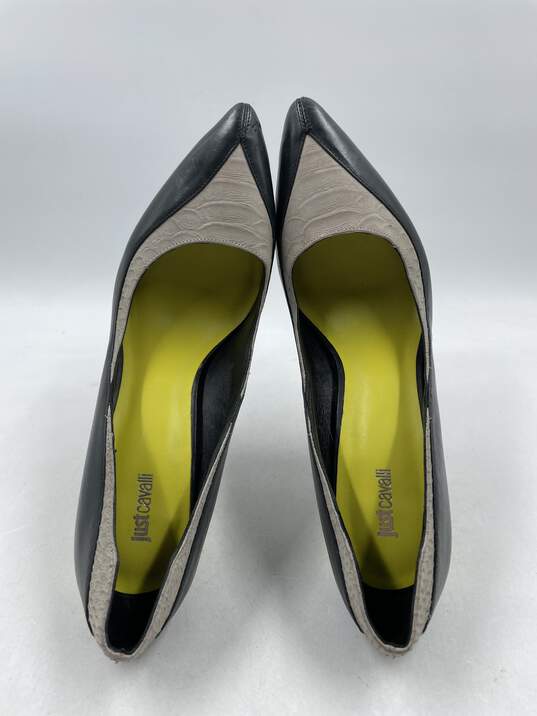 Authentic Just Cavalli Black Snake-Effect Pumps W 10 image number 6