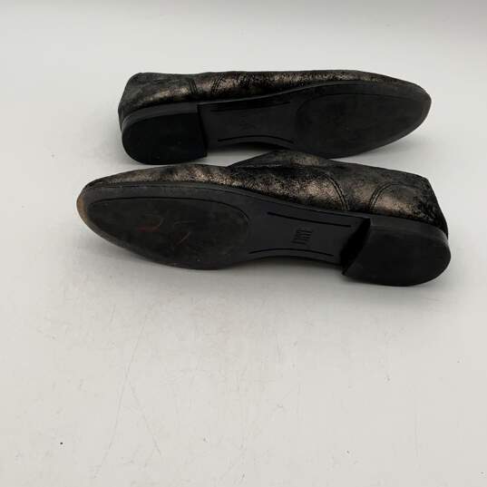 Womens Terri 3476544 Metallic Black Leather Almond Toe Slip-On Loafer Flats 6.5M image number 4