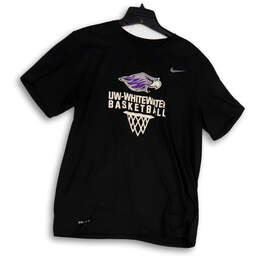 Mens Black Dri-Fit UW Whitewater Short Sleeve Basketball NCAA T-Shirt Sz L