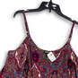 NWT Womens Purple Paisley Cold Shoulder Lace Round Neck A-line Dress Size L image number 4