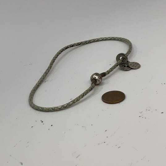 Designer Pandora S925 Sterling Silver Woven Leather Clasp Charm Bracelet image number 3
