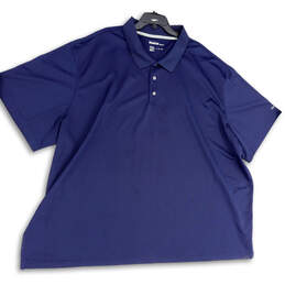 Mens Blue Short Sleeve Spread Collar Regular Fit Golf Polo Shirt Size 7XL alternative image