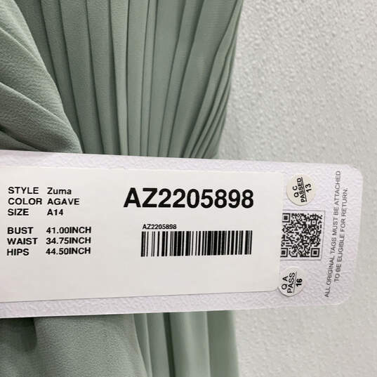 NWT Womens Green Sleeveless Sweetheart Neck Bridesmaid Maxi Dress Size A14 image number 4