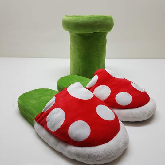 Super Mario Piranha Plant w/ Pipe Pot Holder Slippers ONE SIZE image number 2