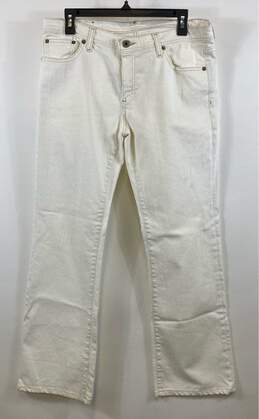 Ralph Lauren Womens White Relaxed Fit Denim Straight Leg Jeans Size 12