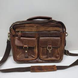 Vintage Brown Leather Mersq Messenger Bag