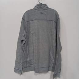 NWT Mens Gray Long Sleeve Mock Neck 1/4 Button Pullover Sweater Size XXLT alternative image