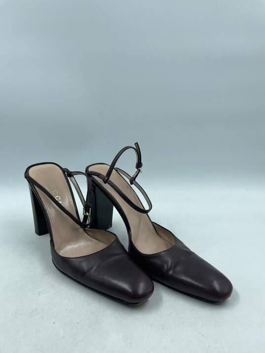 Authentic Gucci Burgundy Slingback Pumps W 7B image number 3