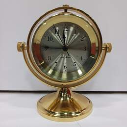 Seth Thomas Model No. 1044 Schooner Brass Swivel Desk Clock