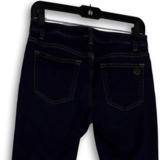 Womens Blue Dark Wash Pockets Stretch Regular Fit Denim Skinny Jeans Size 4 image number 4