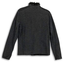 Womens Gray Zip Pockets Long Sleeve Mock Neck Full Zip Jacket Size Small alternative image