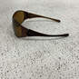 Authentic Womens Polished Brown Lens Dark Full Rim Wrap Sunglasses image number 3