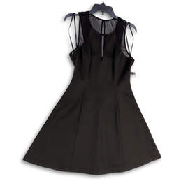 NWT Womens Black Sleeveless Keyhole Neck Back Zip Fit & Flare Dress Size 8