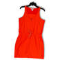 Womens Orange Sleeveless Drawstring Waist One-Piece Romper Size 6 image number 1