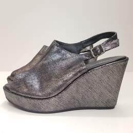 Cordani Peep Toe Wedge Heels Silver 9