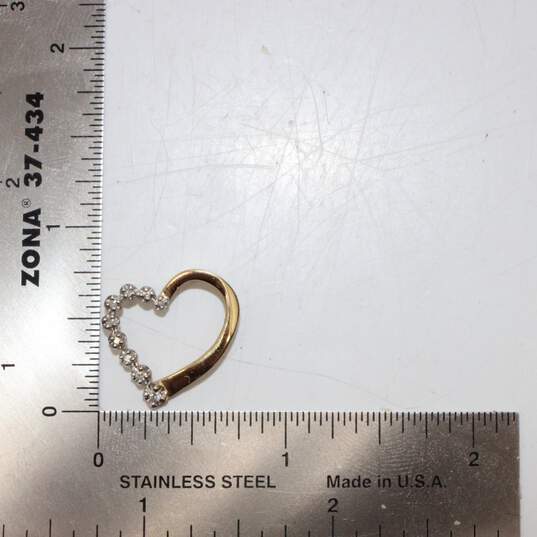 10K Yellow Gold Heart Pendant image number 5