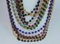 Vintage Erickson Beamon Gold Tone Colorful Glass Bead Multi Strand Necklace 1.10LBS image number 8