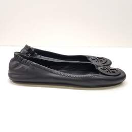 Tory Burch Leather Claire Ballet Flats Black 8.5