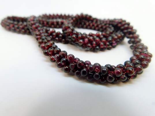 Vintage Garnet Bead Woven Endless Necklace 69.1g image number 2