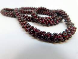 Vintage Garnet Bead Woven Endless Necklace 69.1g alternative image