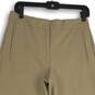 NWT Ann Taylor Womens Beige The Marina Flat Front Wide Leg Ankle Pants Size 6P image number 3