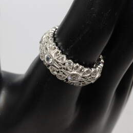 Tacori Signed Sterling Silver CZ Accent Ring Size 9.50 - 8.1g