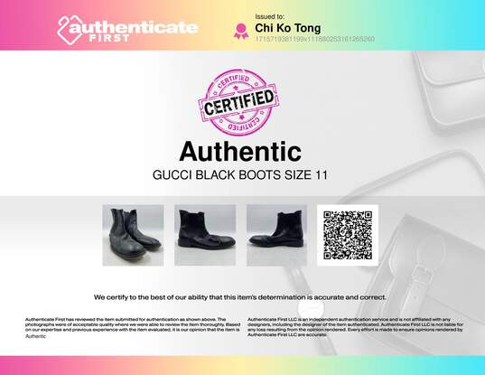 Gucci Black boot Boot Men 11 image number 8