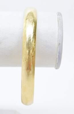 Vintage 14k Yellow Gold Etched Hinged Bangle Bracelet 10.9g