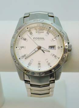 Fossil Blue AM-4116 Icy & Silver Tone Chunky Watch 147.3g