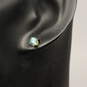 14K Yellow Gold Blue Glass Earrings - 0.9g image number 1