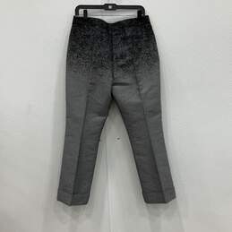 Womens Black Gray Tweed Flat Front Slim Fit Straight Leg Cropped Pants Size 8 alternative image