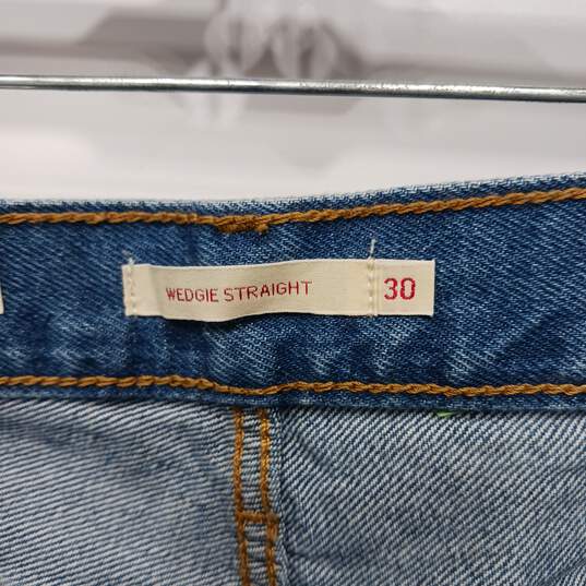 Levi's Women's Blue Wedgie Straight High Rise Jeans Size 30 x 28 NWT image number 6