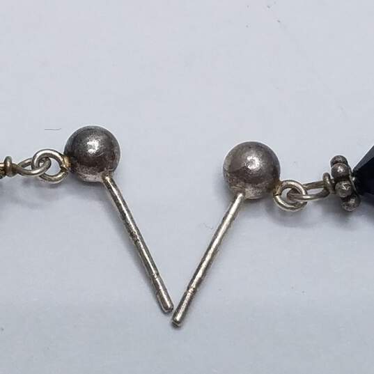 Sterling Silver Crystal 16in Necklace + Earring Set Bundle 2 pcs 29.6g image number 4