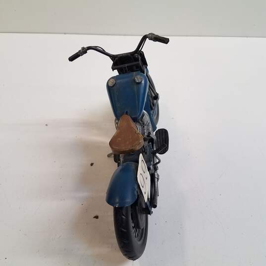 Vintage Blue Metal Motorcycle #99 Diecast image number 4
