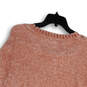 Womens Pink Stretch Knitted Long Sleeve Crew Neck Sweater Size Large image number 4