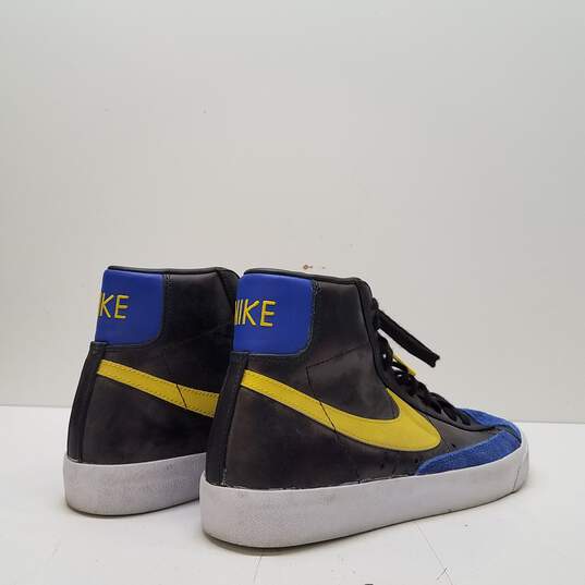 Nike Blazer Mid Peace, Love, Basketball Black, Blue, Yellow Sneakers DC1414-001 Size 9.5 image number 4