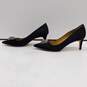 Badgley Mischkas Women's Gardenia Black Satin Rhinestone Heels Size 9.5M IOB image number 4
