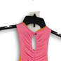 NWT Womens Pink Orange Scoop Neck Ruched Reversible Cropped Top Size Small image number 4