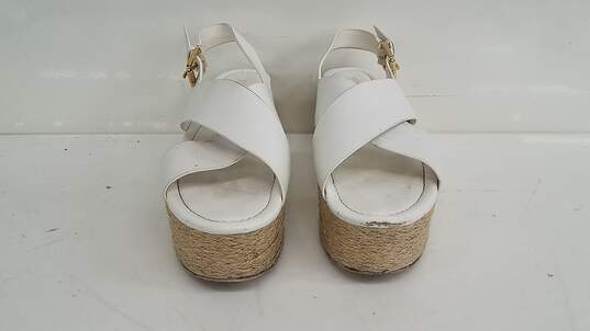 Michael Kors White Leather Platform Sandals Size 9M image number 3