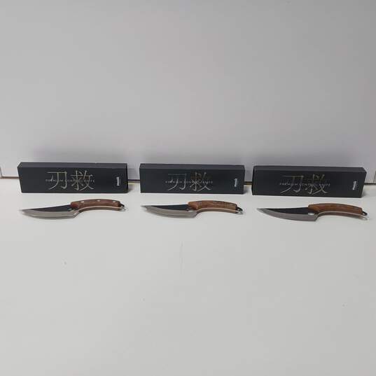 Bundle of Three Husk Japan Premium Control Knives W/Boxes image number 1